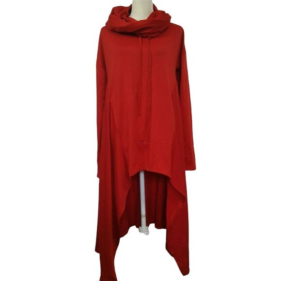 Womens Poncho Hooded Pullover S Drawstring Cord Long Sleeve Loose Casual - Picture 2 of 8